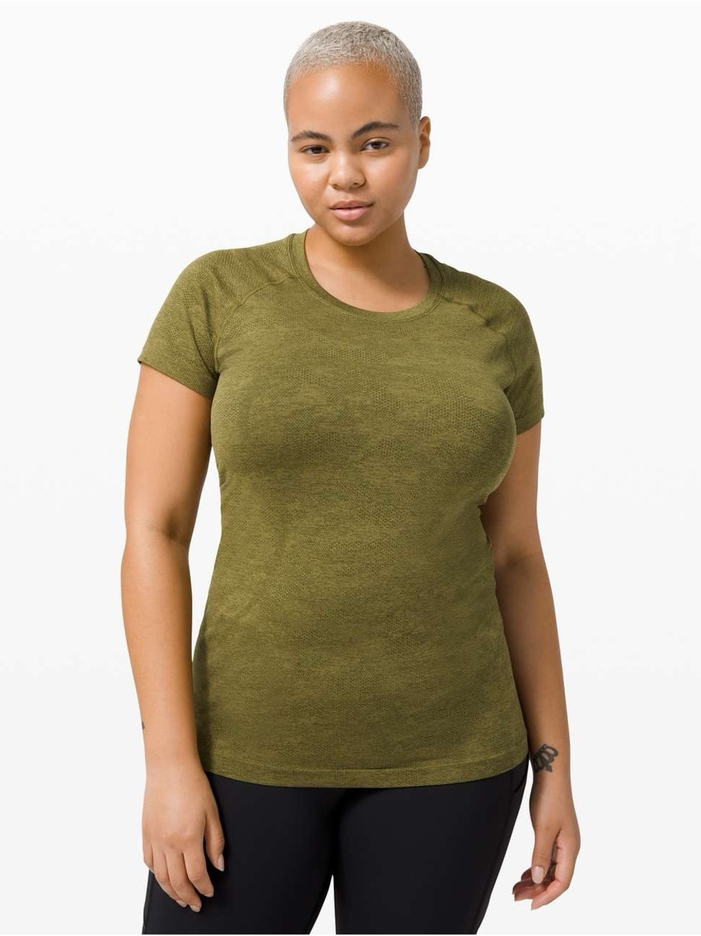 Lululemon Swiftly Tech Short Sleeve Camo Moss Green / Bronze Green Size 12